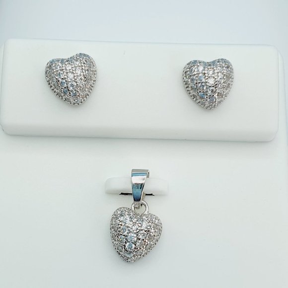 "925 Sterling Silver Cubic Zircon Jewelry Set, UU1P7A7032 - Picture 1 of 8